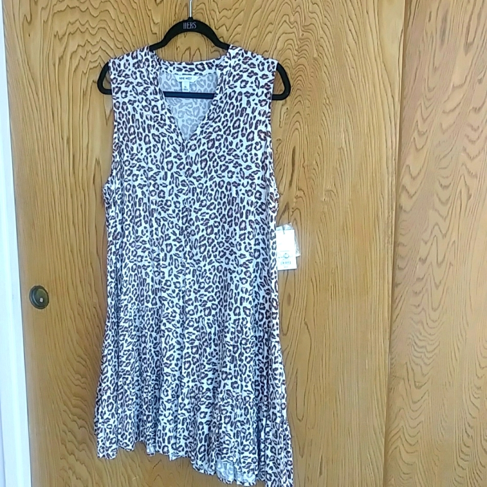 Nine West Women's Button Front Raffle Hem Dress!